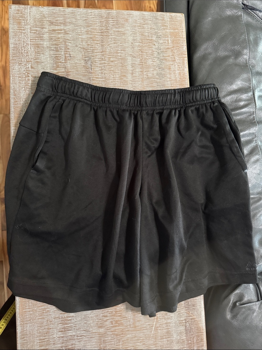RBX Men's Black Athletic Elastic-Waist Shorts w/ Pockets - Large